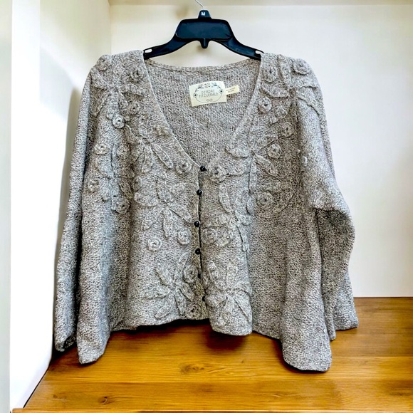 Deirdre Fitzgerald 2/M Silk Wool Handmade Cardigan Sweater...